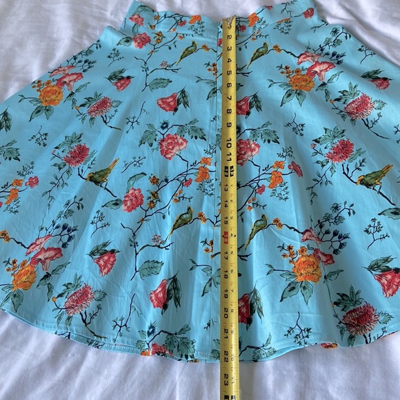 Blue Floral skirt with birds - Picture 6 of 10